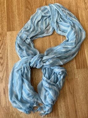 Light Blue Striped Women's Scarf  -  Avenue 9  -  Polyester